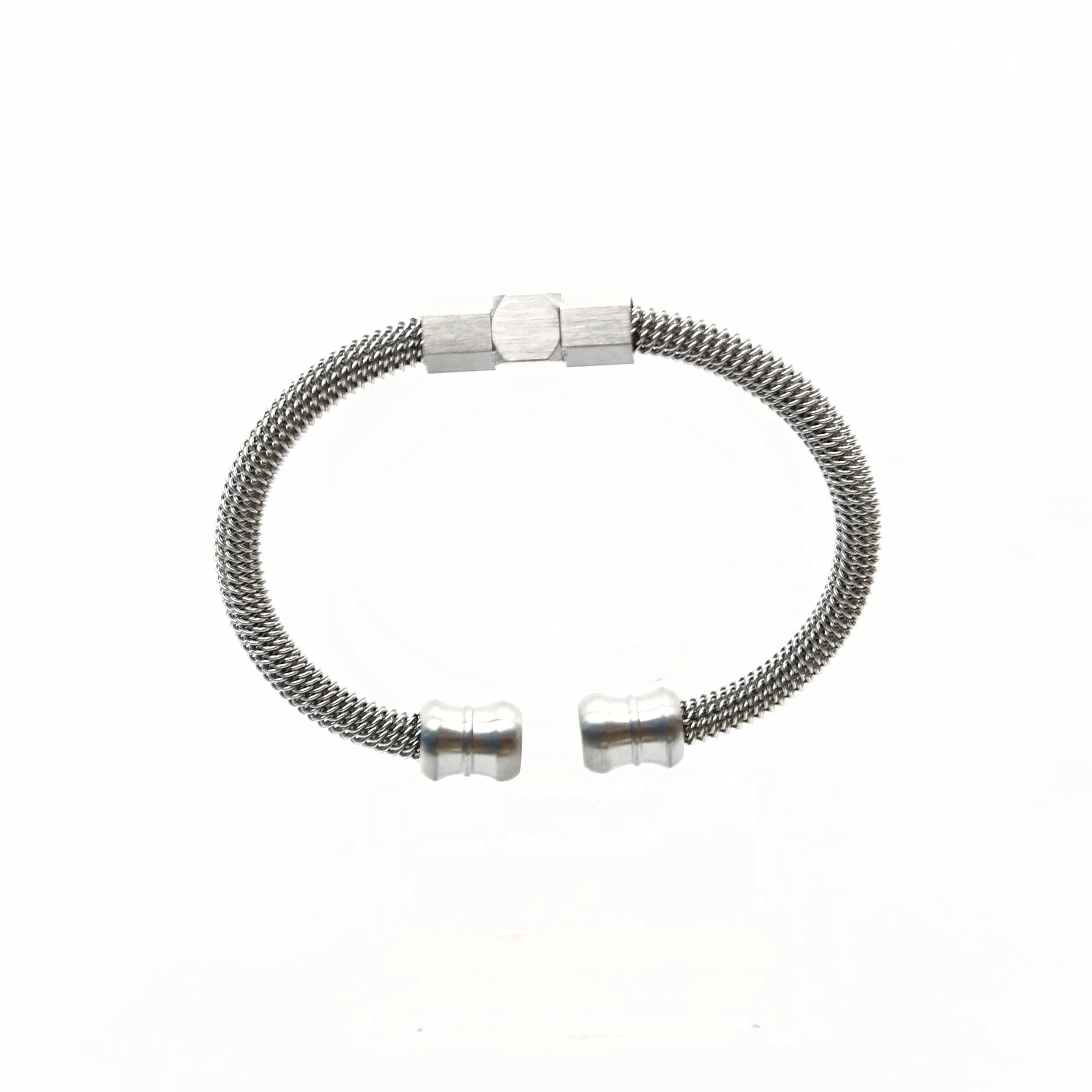 Mateo Stainless Steel Mesh Open Cuff Bracelet