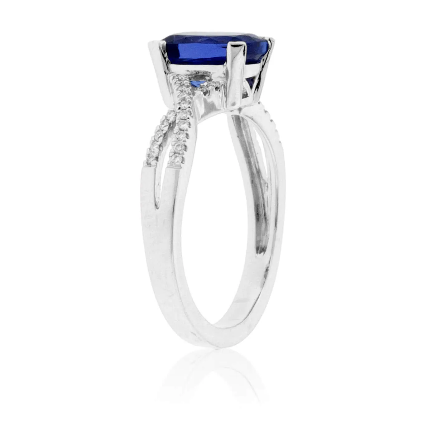 Modified Cushion-Cut Tanzanite & Diamond Ring