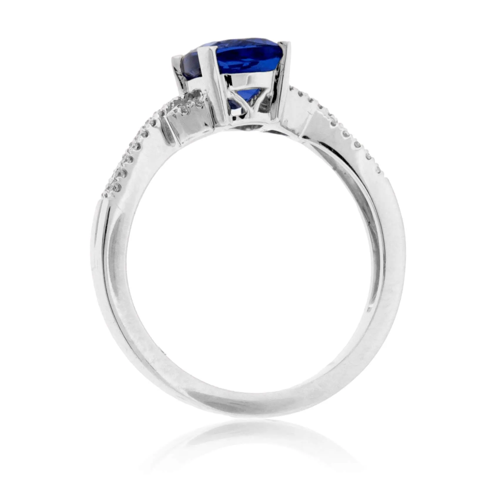 Modified Cushion-Cut Tanzanite & Diamond Ring