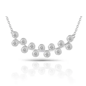 Moissanite Necklace Platinum Plated Silver 0.4ct Total