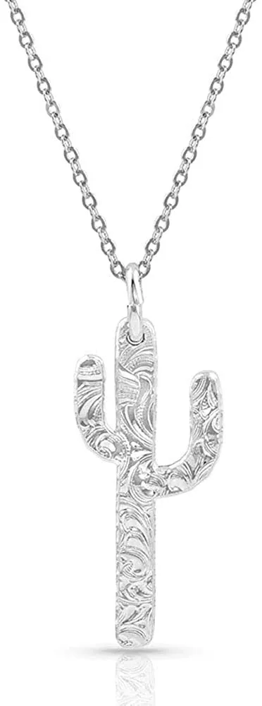 Montana Silversmiths Hammered Silver Cactus Necklace