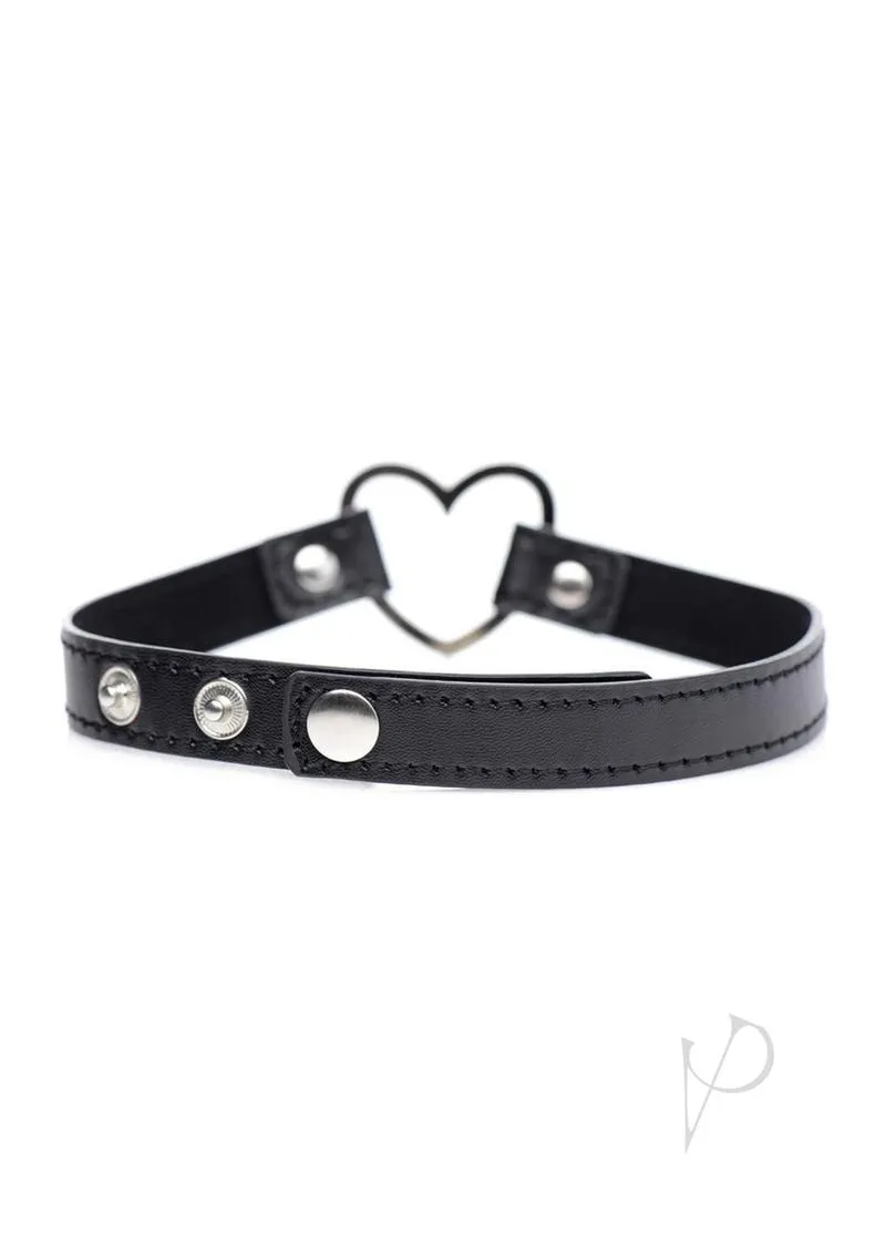 Ms Dark Heart Choker Necklace Blk