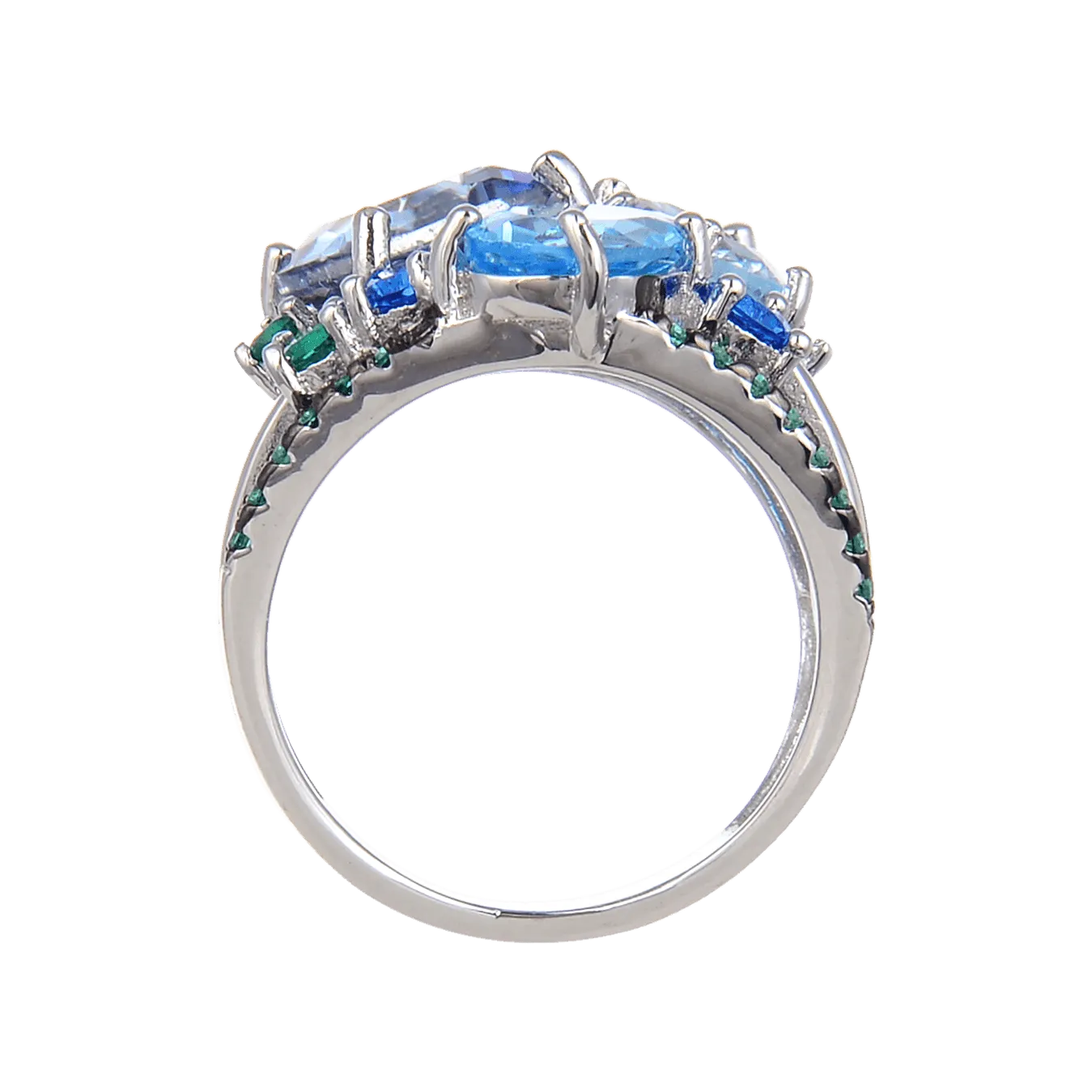 Mystic Quartz and Blue Topaz Statement Ring