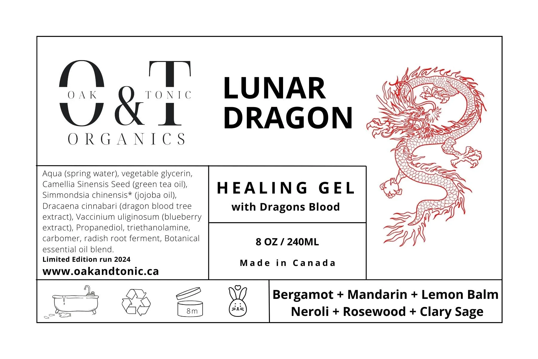 Oak & Tonic Organics | Lunar Dragon Healing Gel