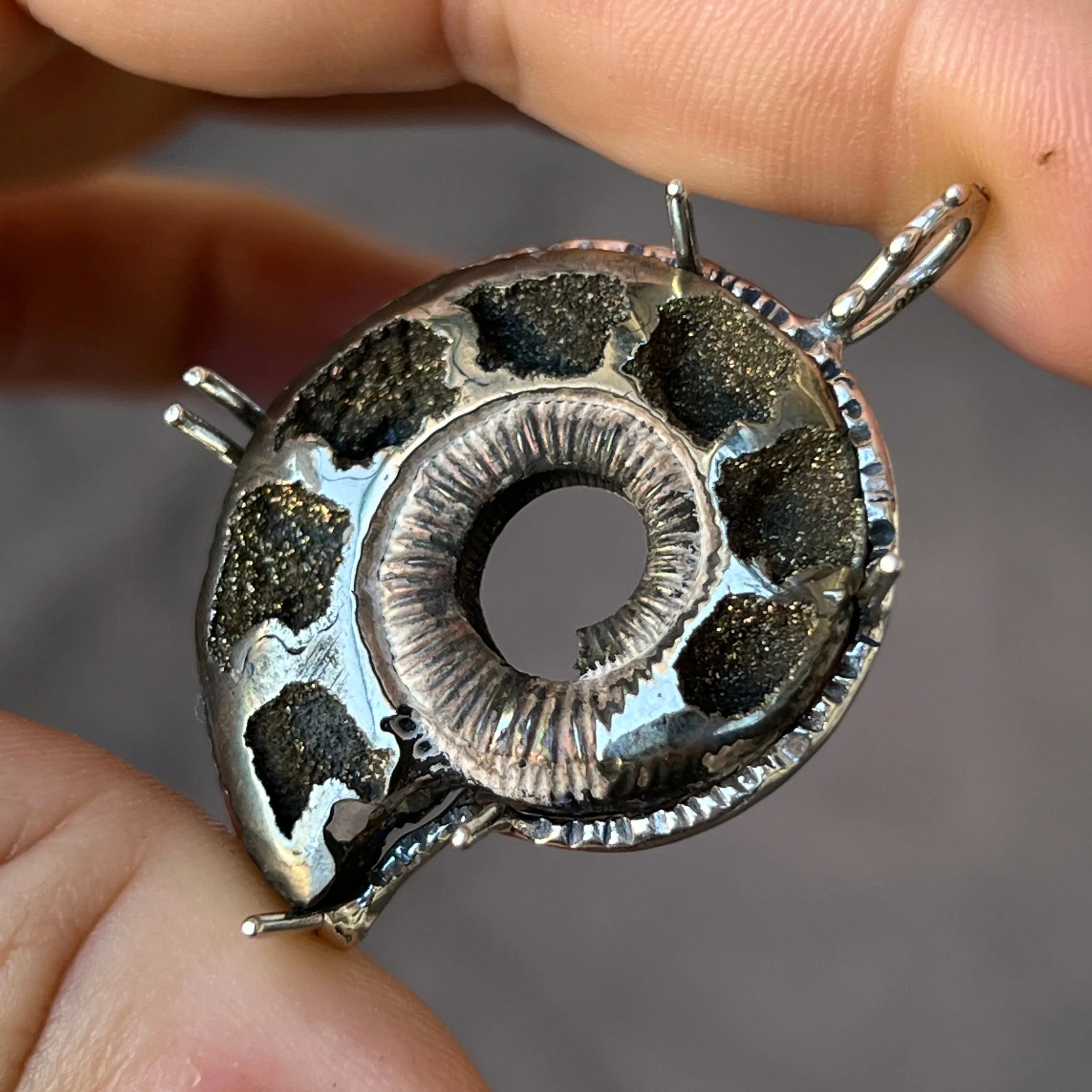 PRE-ORDER FOR PATRI- Pyritized Ammonite Pendant