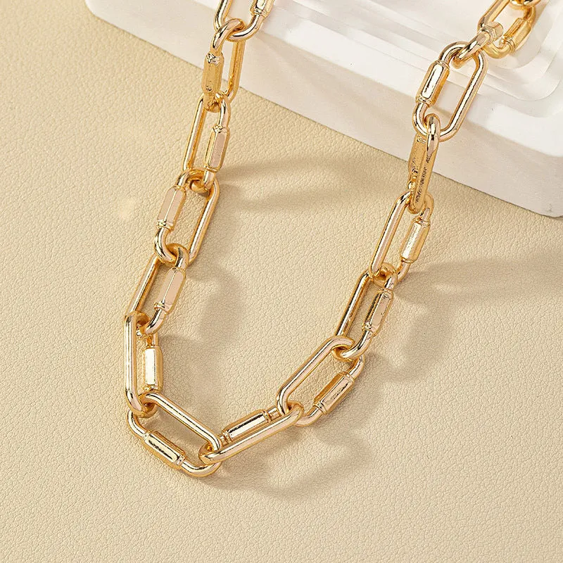 Punk Chic Clavicle Chain Necklace with Cold Style Touch - High-End Jewelry