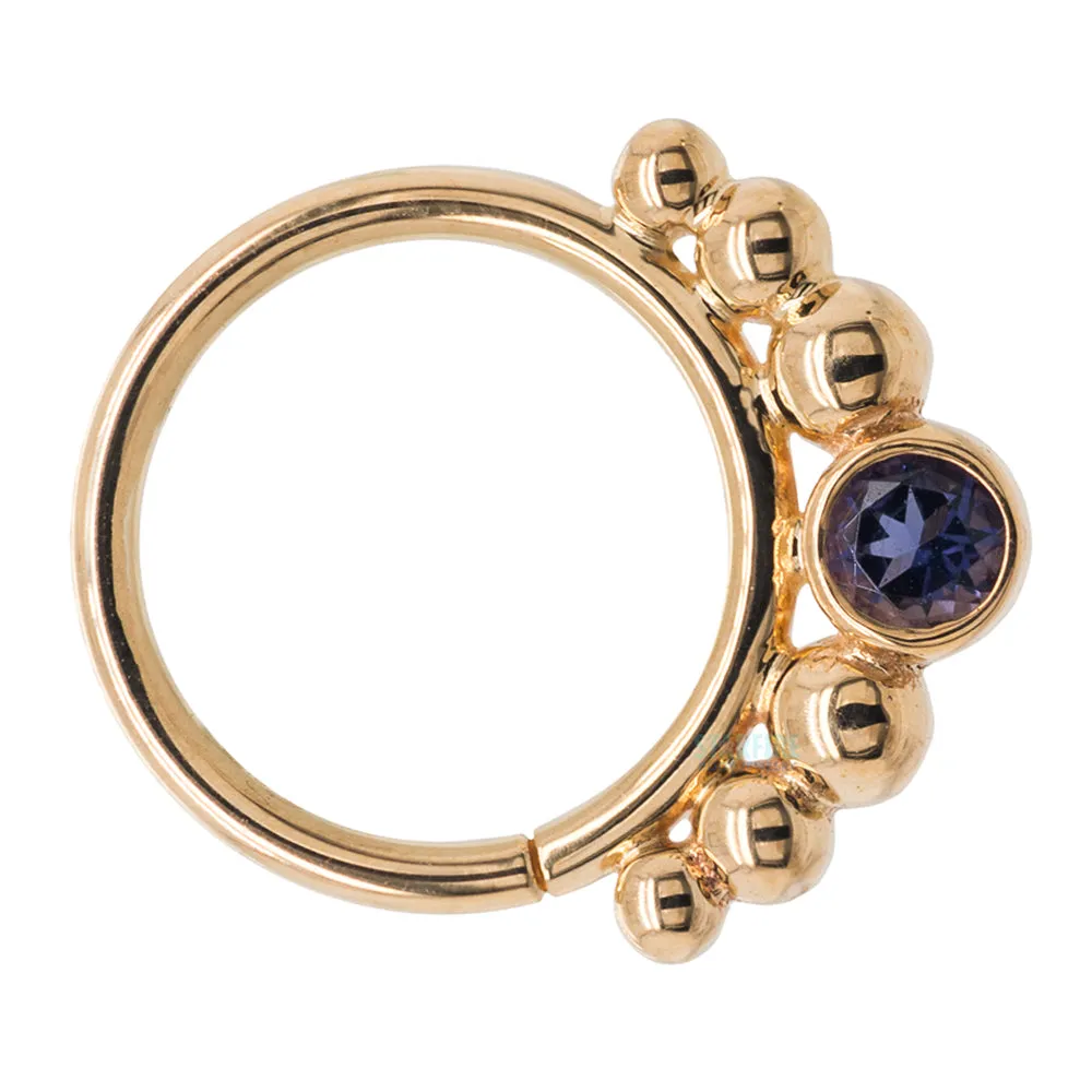 "Dione" Seam Ring in Gold with Iolite