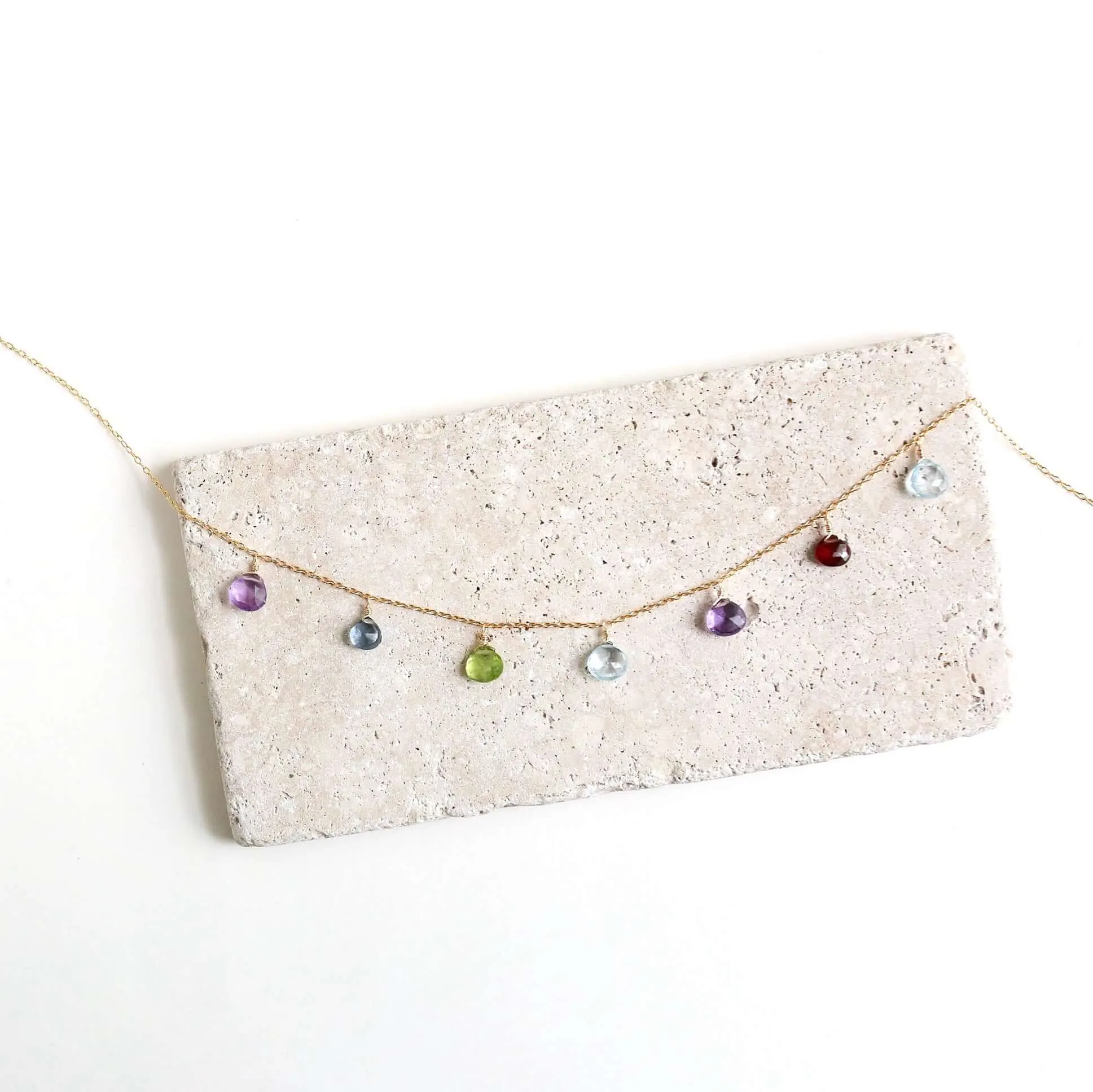 Rainbow Sparkler Necklace - Gold