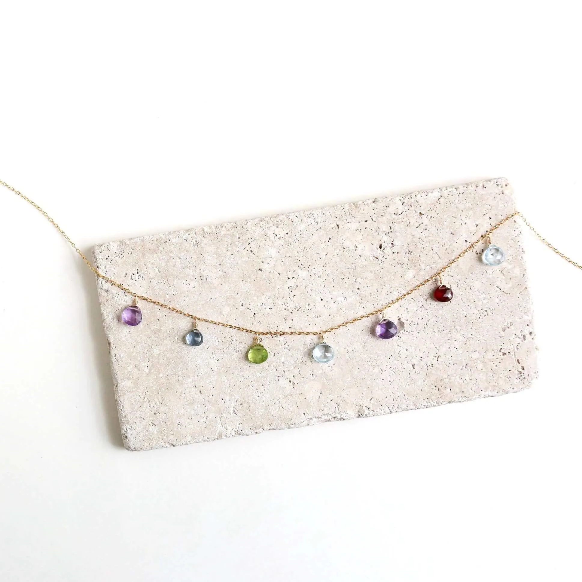 Rainbow Sparkler Necklace - Gold