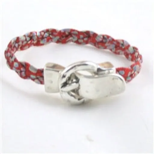 Red  Braided Cord Bracelet with Buckle Clasp