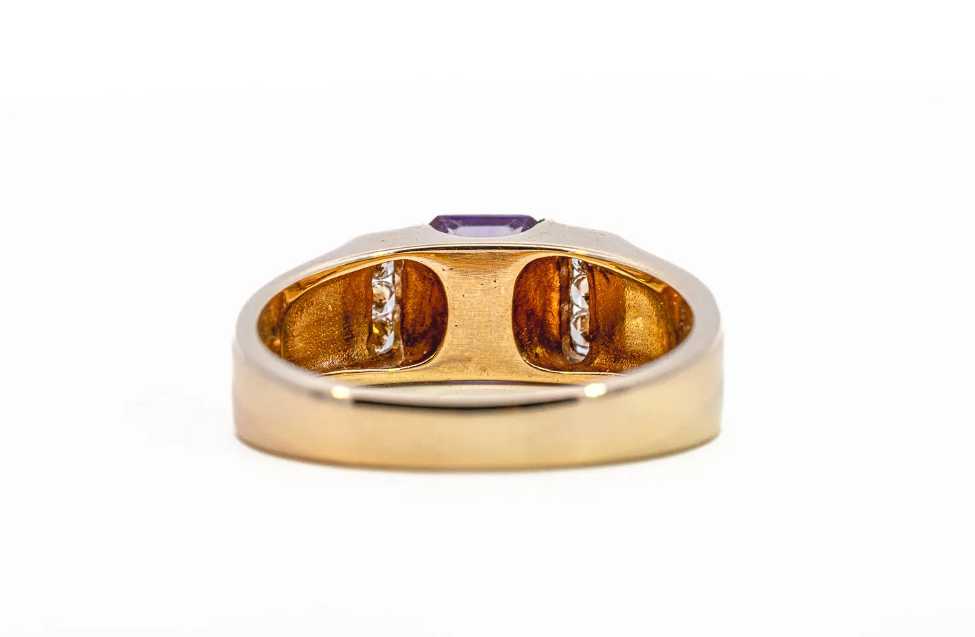 Regal Amethyst & Diamond Accent Ring in 9ct Yellow Gold