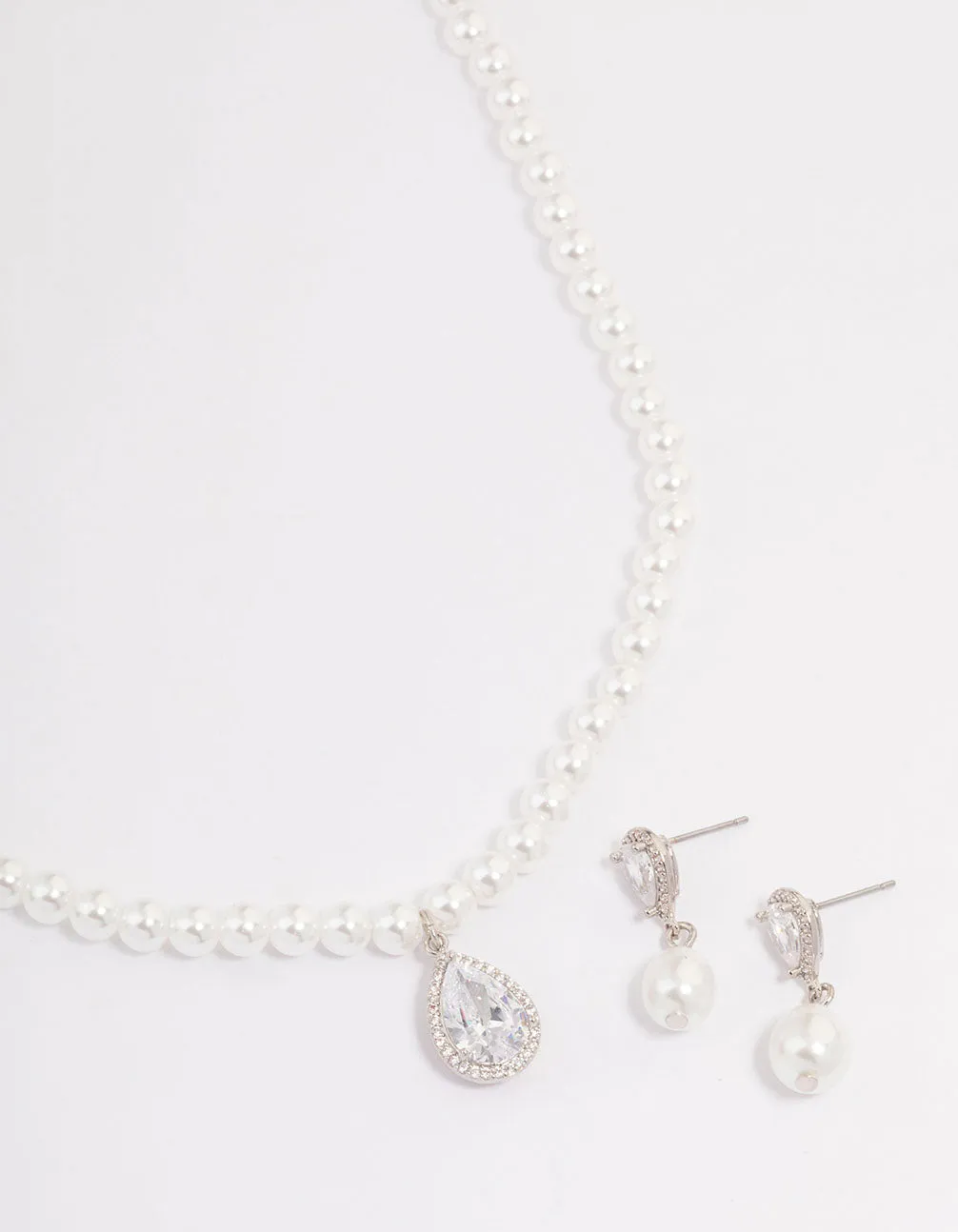 Rhodium Multi Cubic Zirconia Jewellery Set