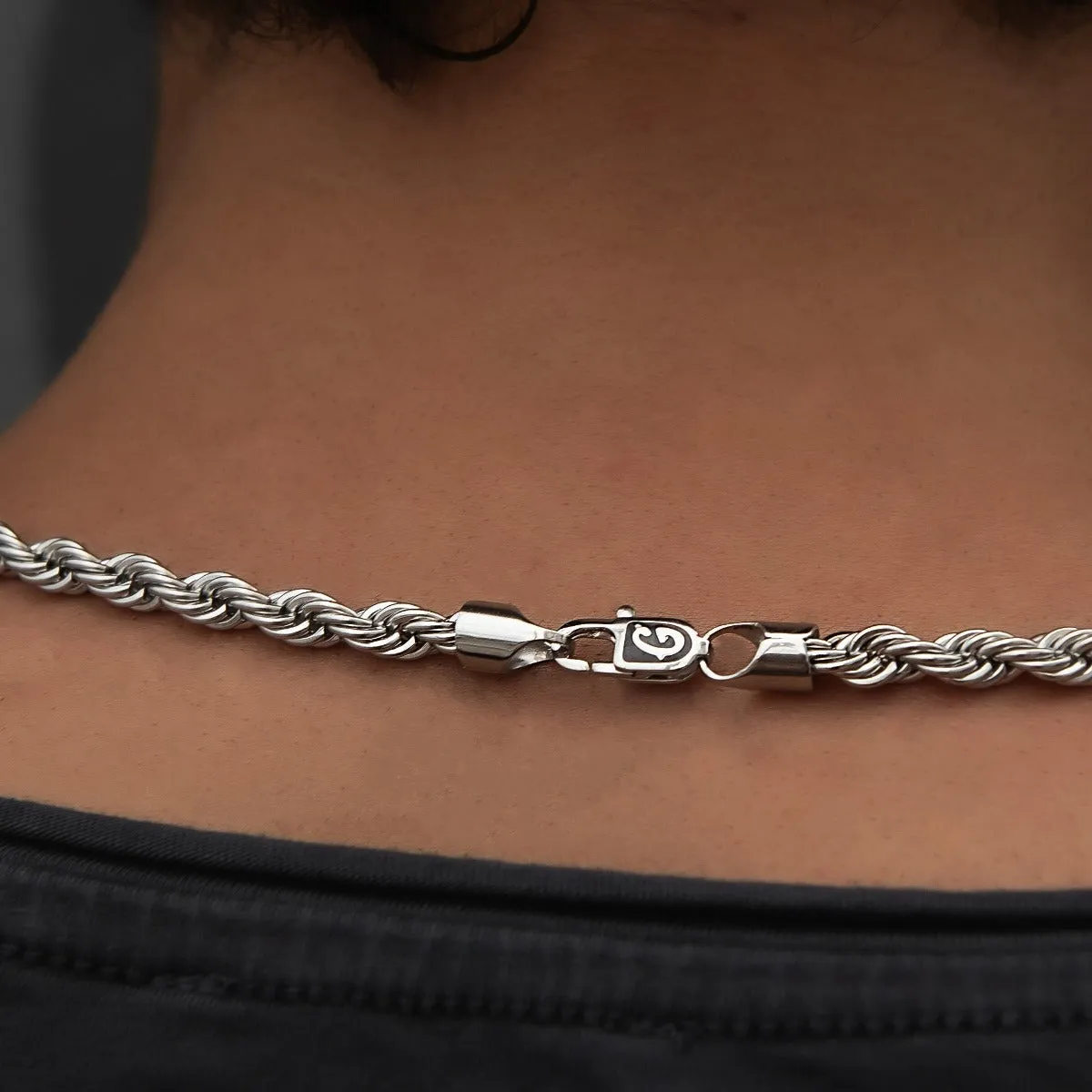 Rope Chain   Bracelet Bundle in White Gold- 6mm