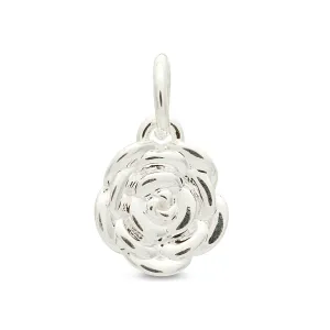 Rose Flower Personalised  Silver Charm