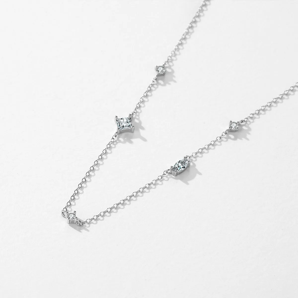 S925 Sterling Silver Summer Breeze Necklace with Zircon Accent