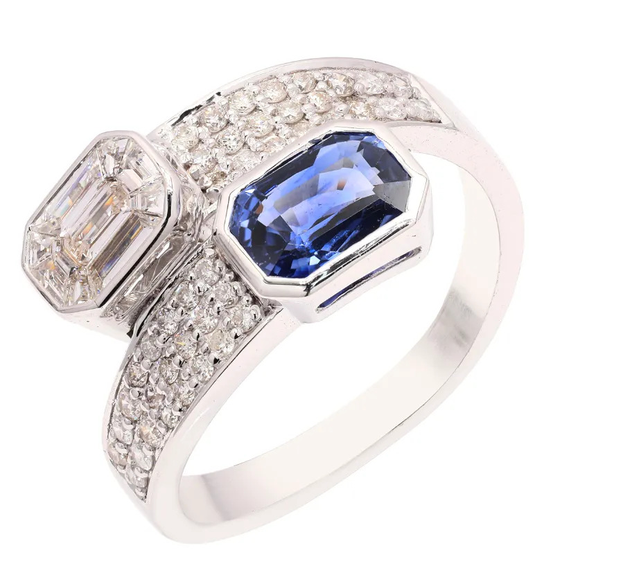 Sapphire and Diamond Wrap Ring