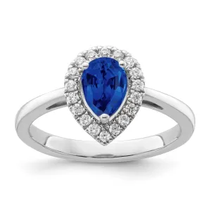 Sapphire Diamond Halo Ring