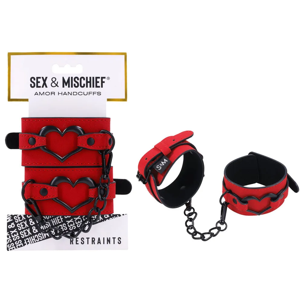 Sex & Mischief Amor Handcuffs - Red Restraints