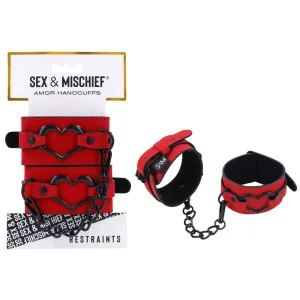 Sex & Mischief Amor Handcuffs - Red Restraints