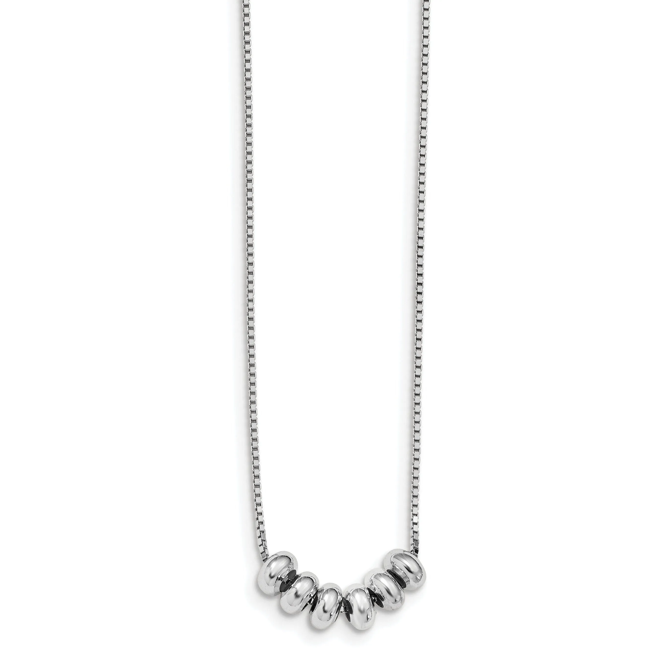 Silver Polished Adjustable Necklace