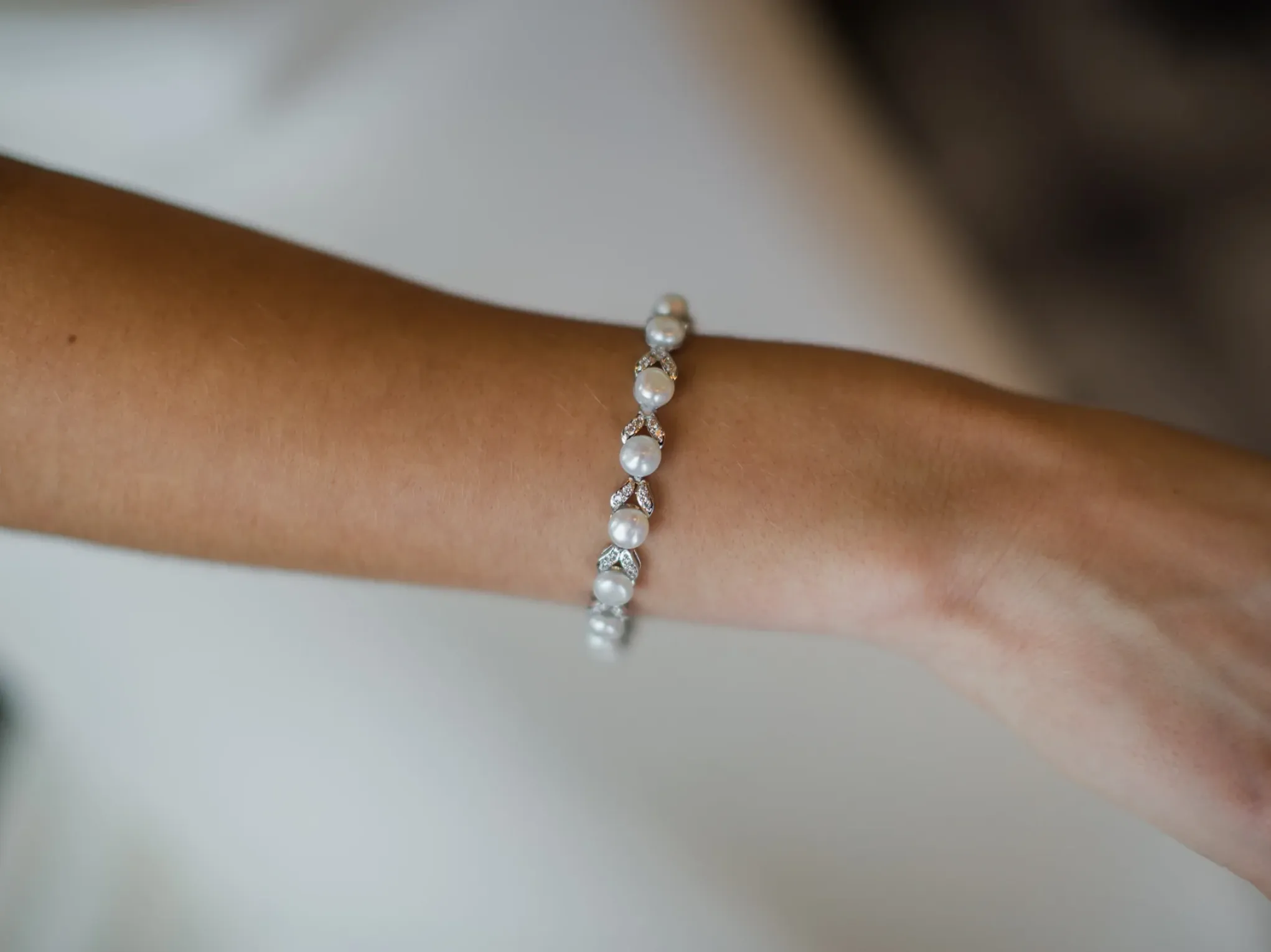 Simone - Freshwater Pearl Bridal Bracelet