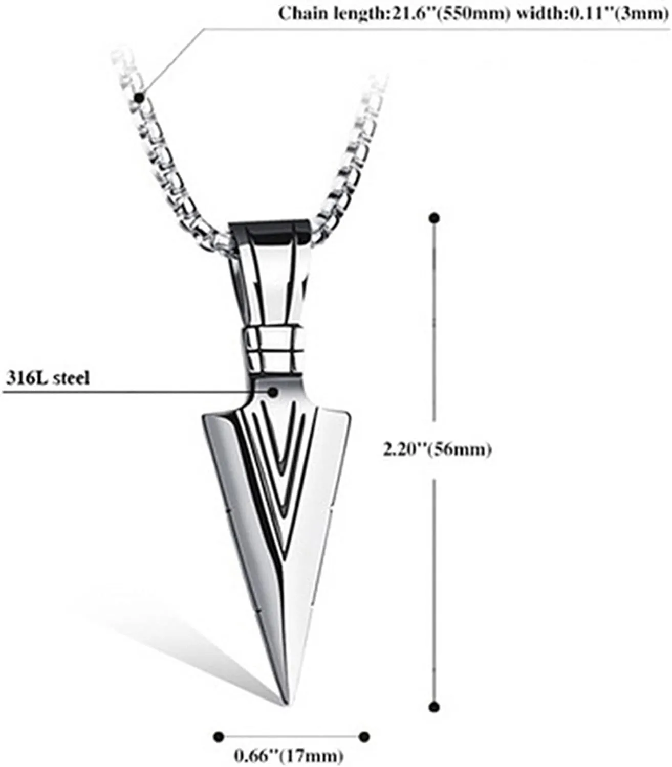 Simple Arrow Pendant Necklace Long Sweater Chain Minimalist Necklace for Women