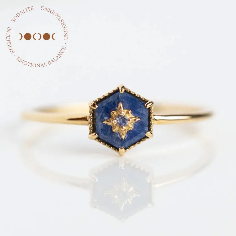 Solid Gold Crystal Ring for Manifestation