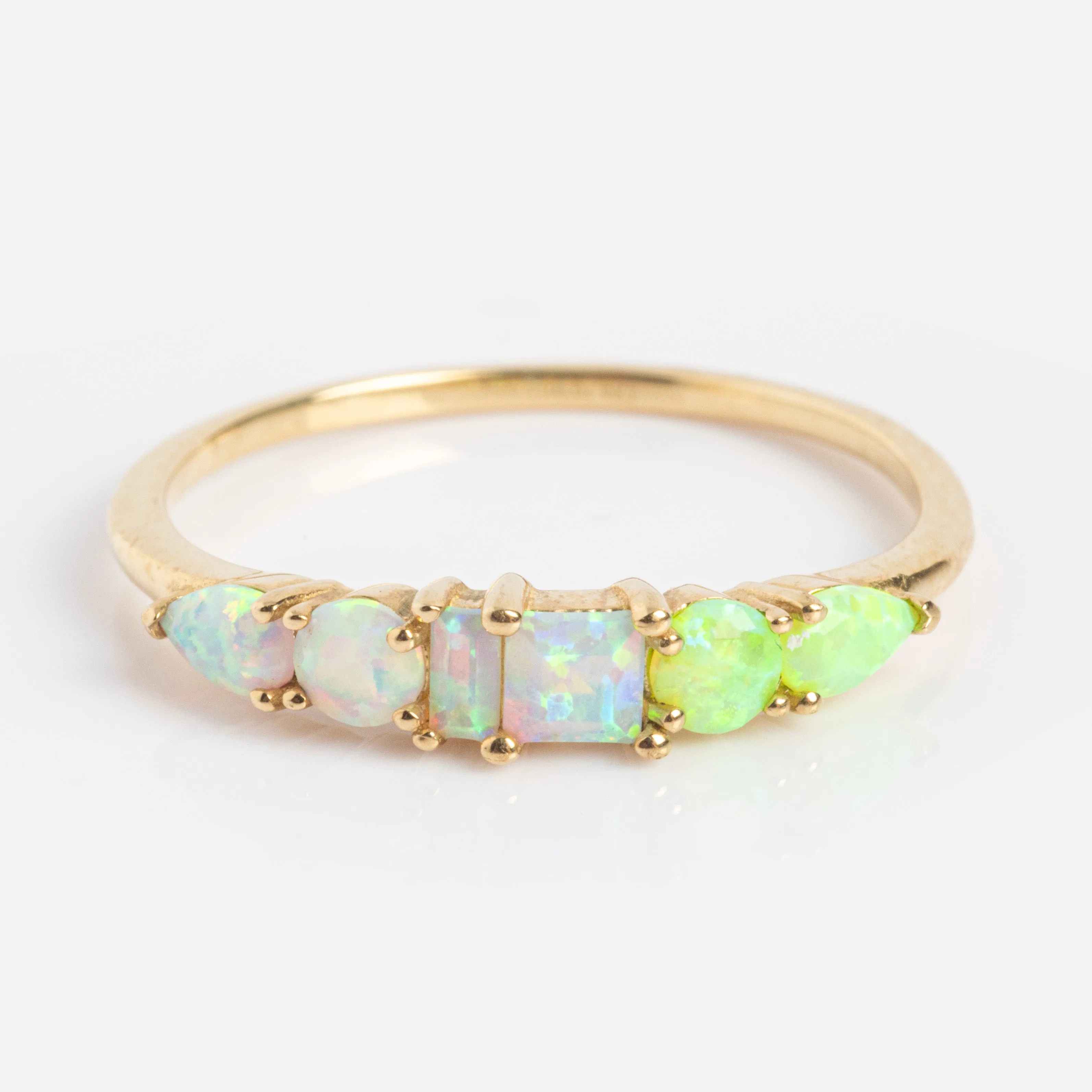 Solid Gold Modern Ombre Birthstone Ring