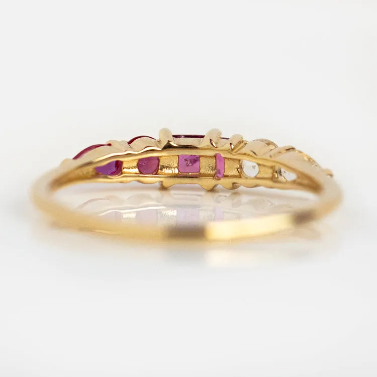 Solid Gold Modern Ombre Birthstone Ring