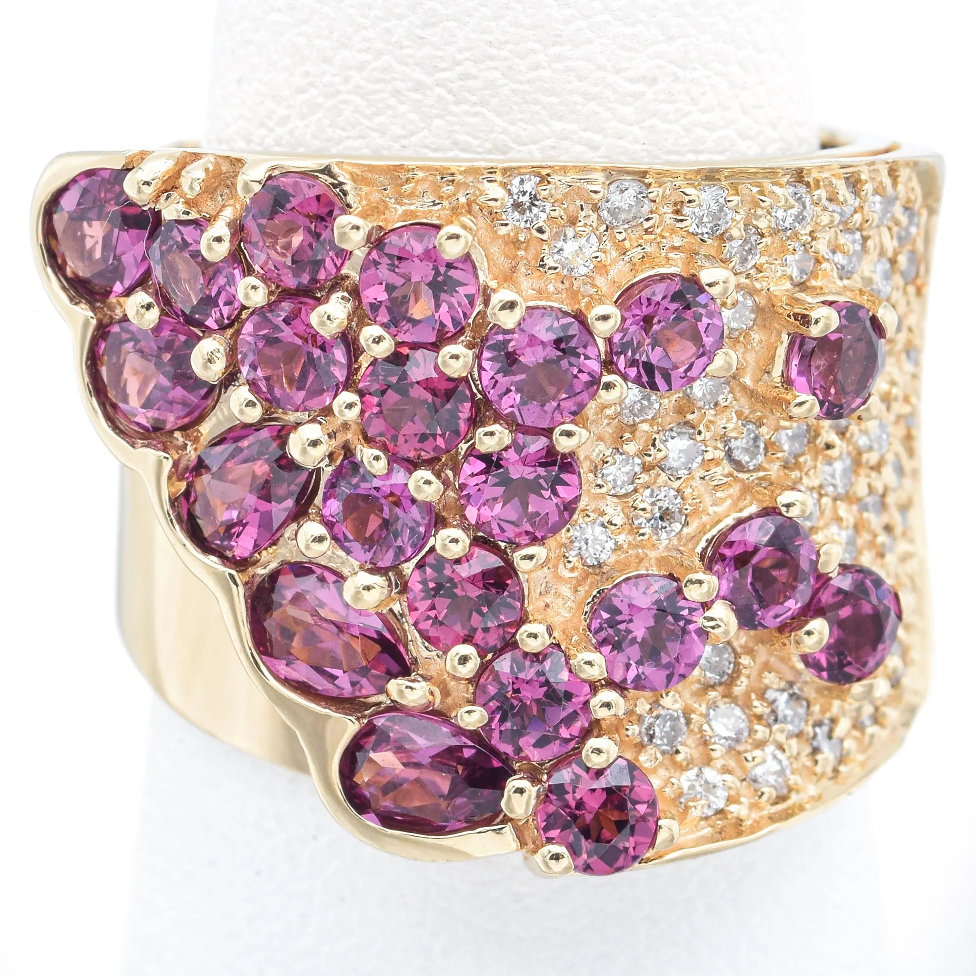 Sonia Bitton 14K Yellow Gold Rhodolite Garnet & 0.49 TCW Diamond Ring Size 7.5