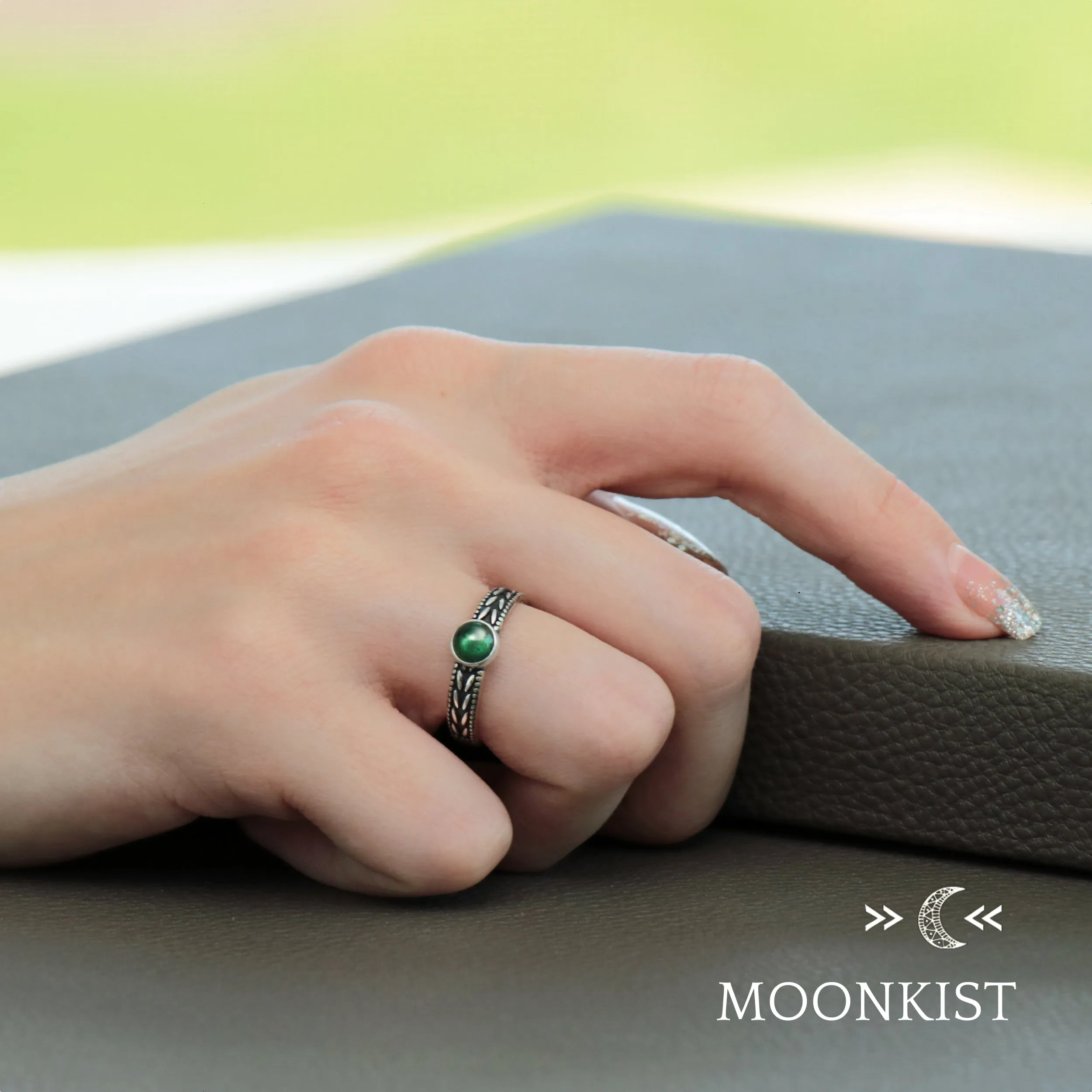 Sterling Silver Laurel Leaf Promise Ring  | Moonkist Designs