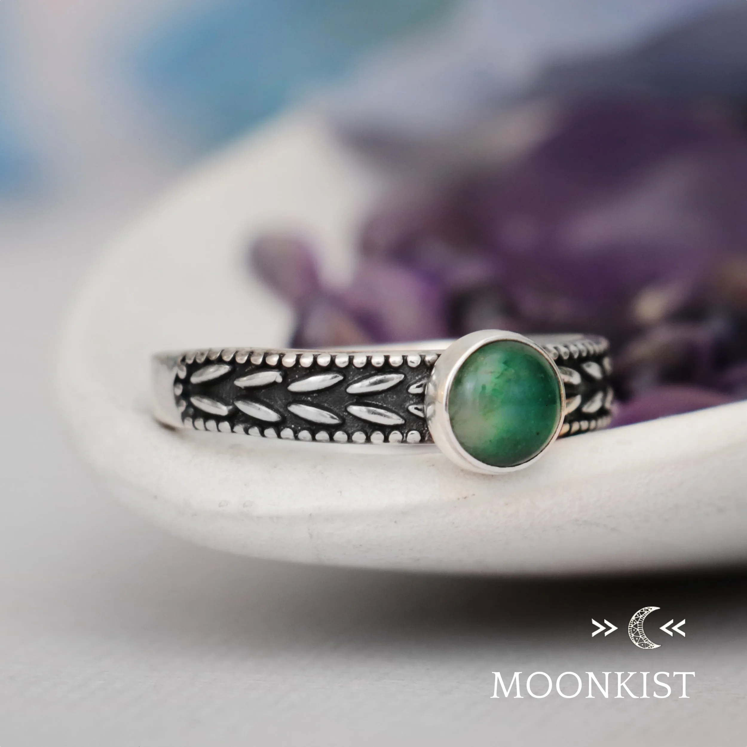 Sterling Silver Laurel Leaf Promise Ring  | Moonkist Designs