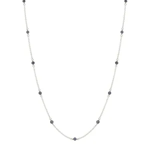 Sterling Silver Simple Beaded Chain with Iolite