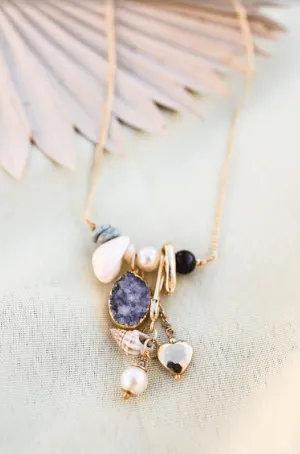 Stone Gem Charm Pendant Necklace