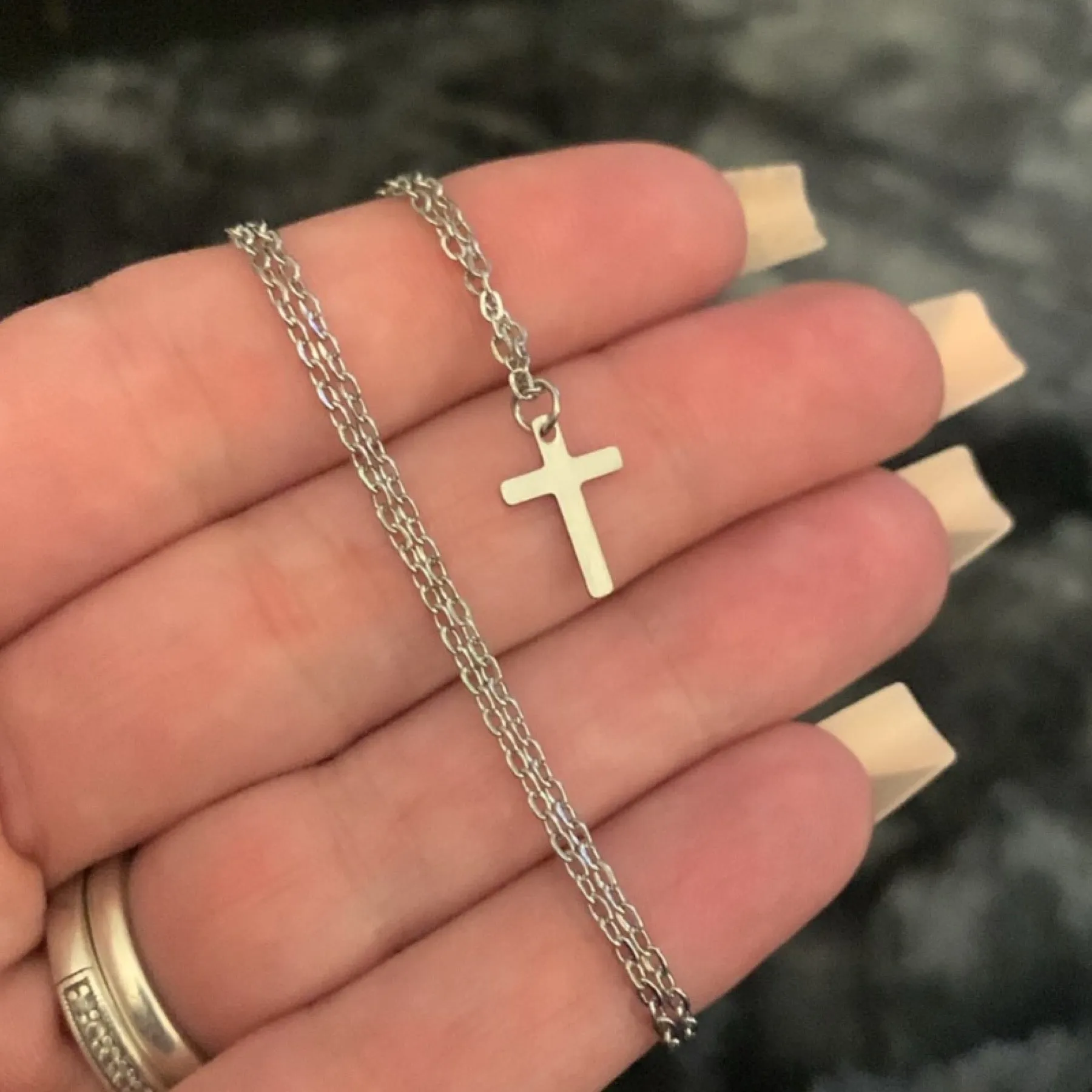 Tiny Simple Minimalist Silver Cross Necklace