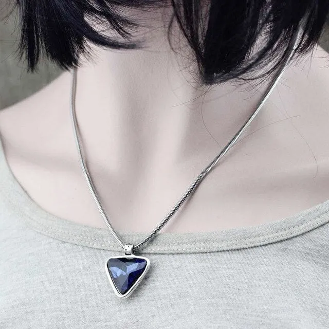 Triangular Crystal Pendant Necklace