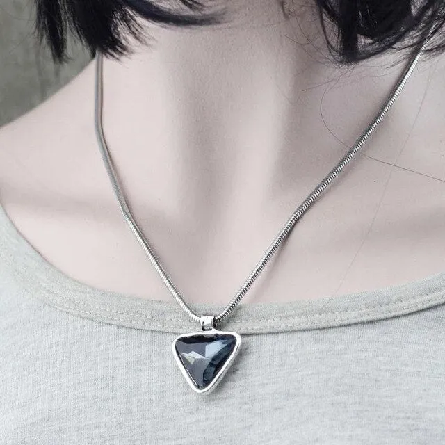 Triangular Crystal Pendant Necklace