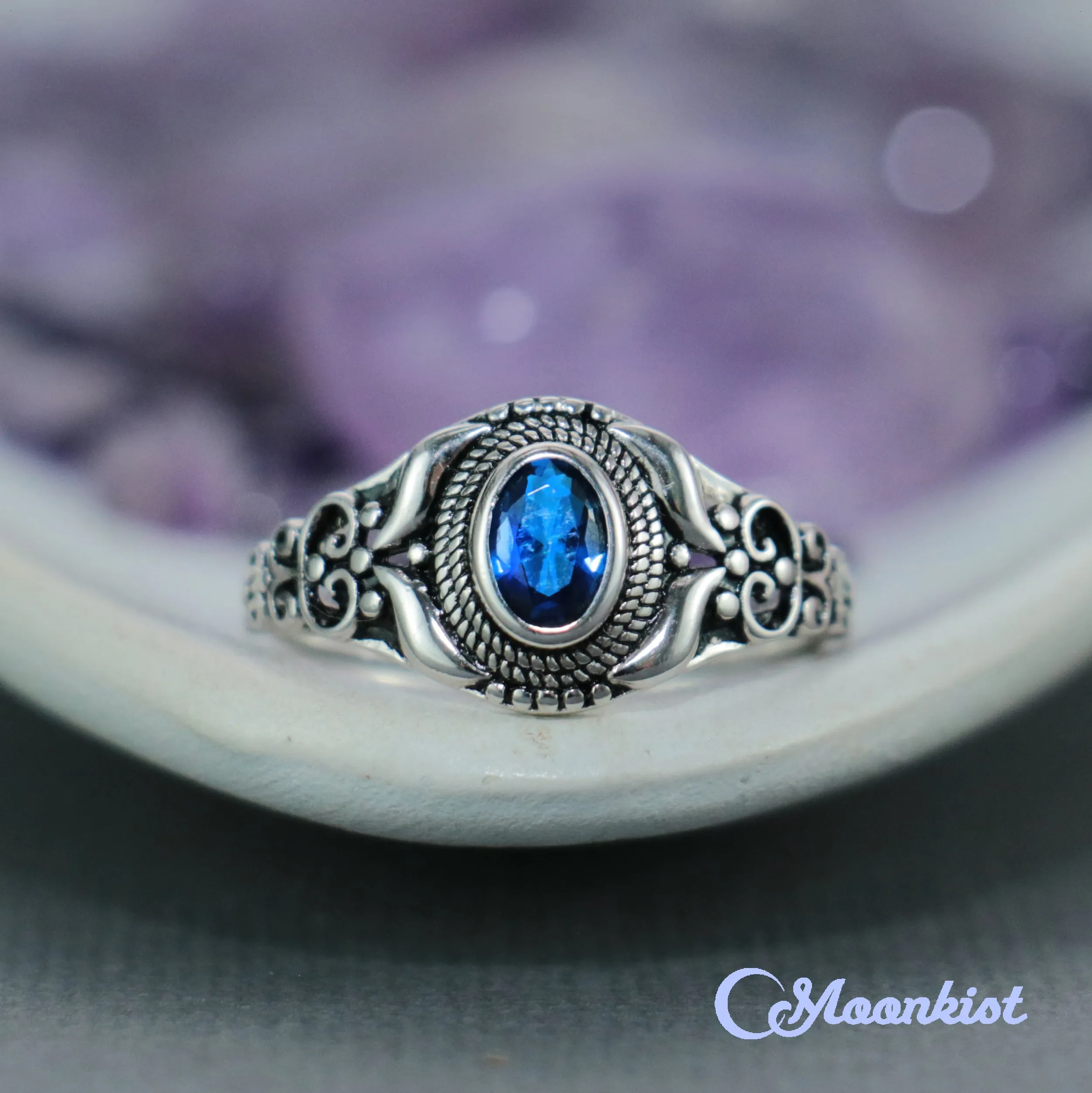 Unique Blue Cubic Zirconia Graduation Ring | Moonkist Designs