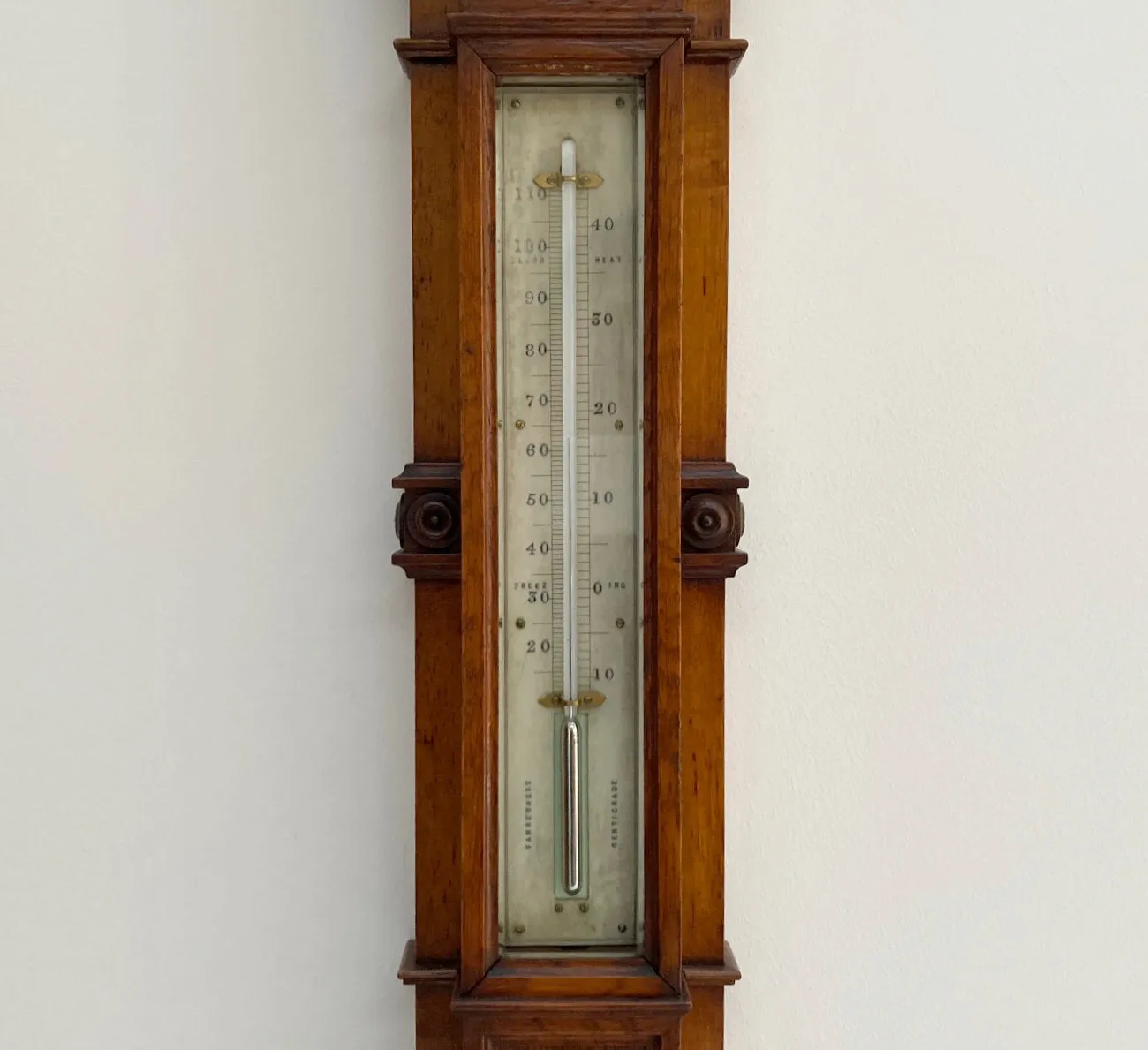 Victorian Golden Oak Stick Barometer by Alfred Apps 433 The Strand London