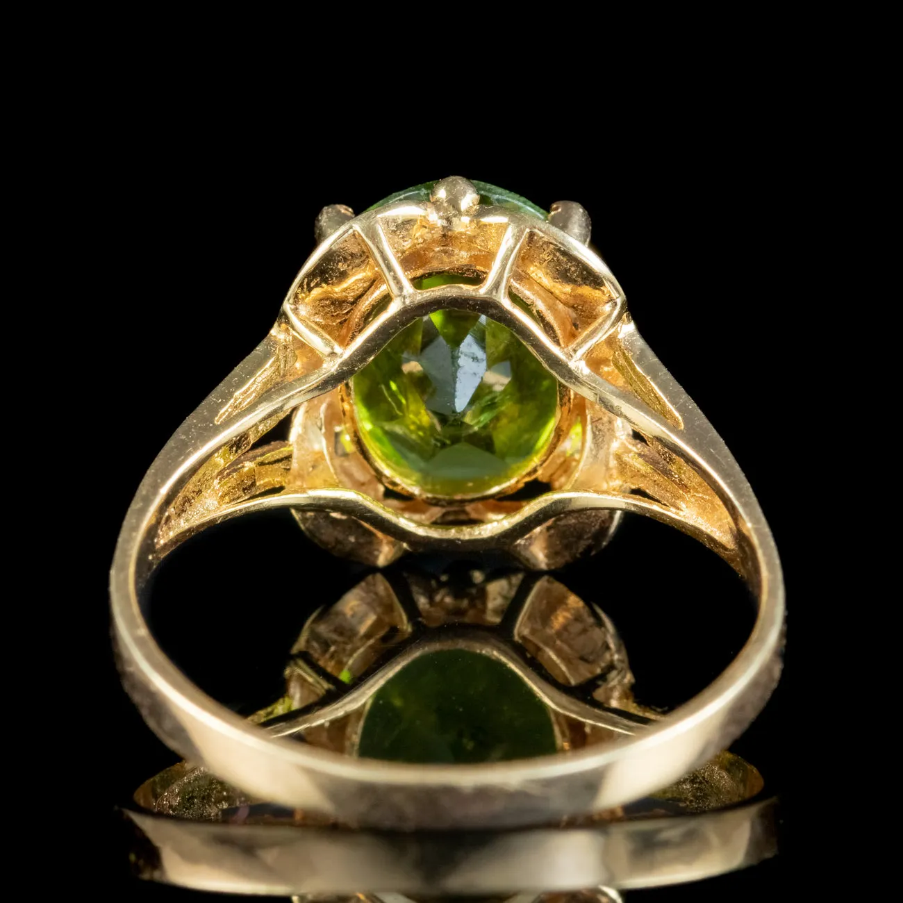 Vintage Peridot Solitaire Ring 3ct Peridot