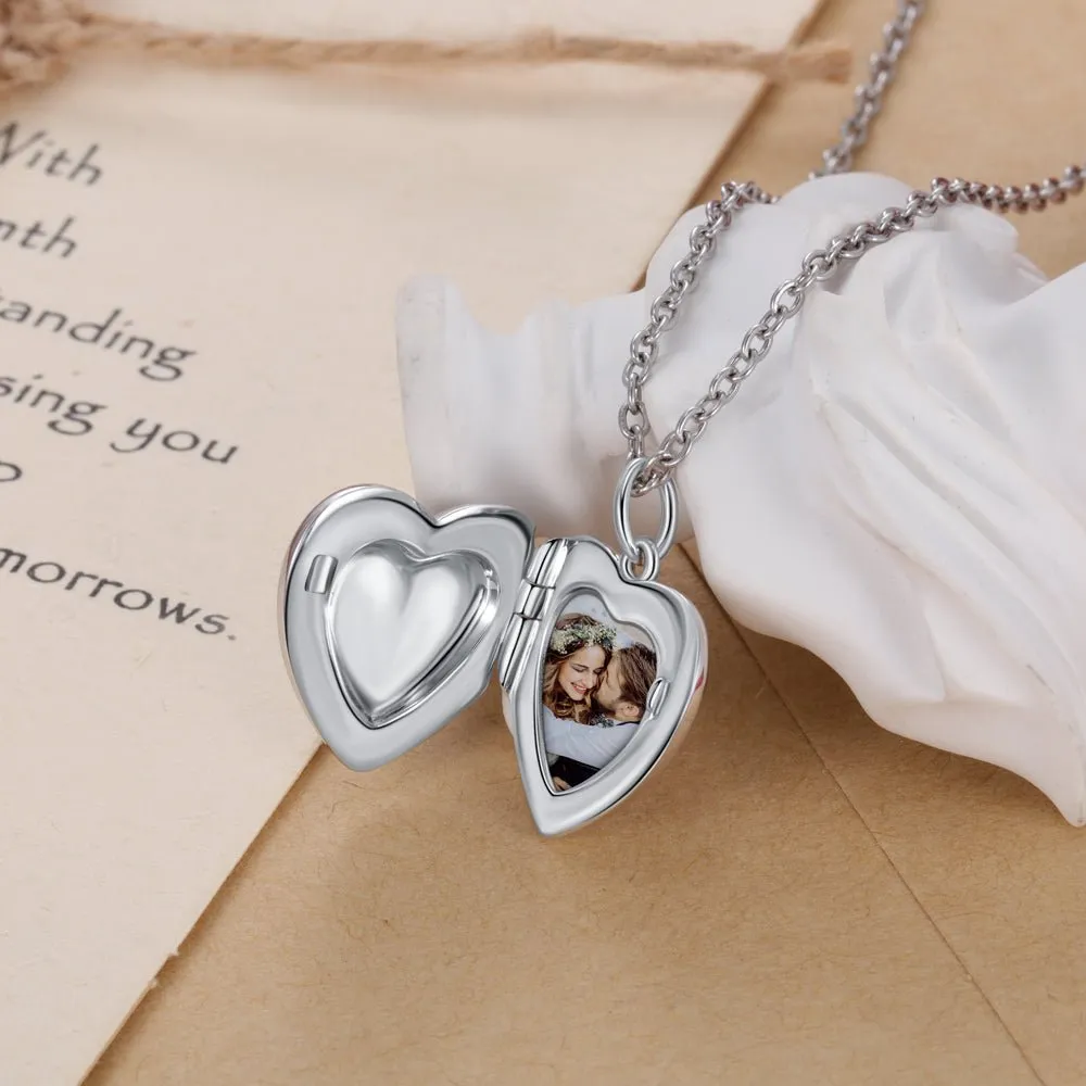 Vitage S925 Silver Necklace with Custom Photo & Engraving