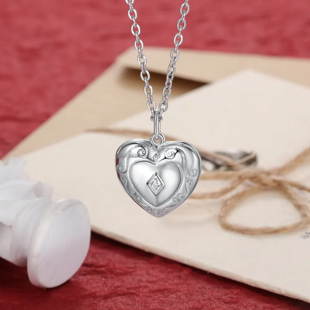 Vitage S925 Silver Necklace with Custom Photo & Engraving