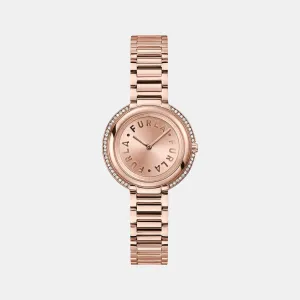 Women Rose Gold Analog Stainless Steel Watch WW00032009L3