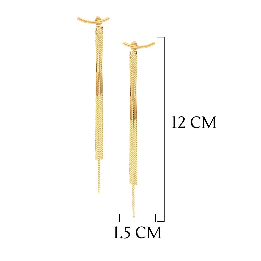 Yellow Chimes Earrings for Women and Girls Fashion Golden Dangler Earrings | Gold Plated Long Chain Tassel Danglers Earrings | Birthday Gift for Girls and Women Anniversary Gift for Wife